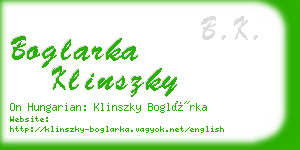 boglarka klinszky business card